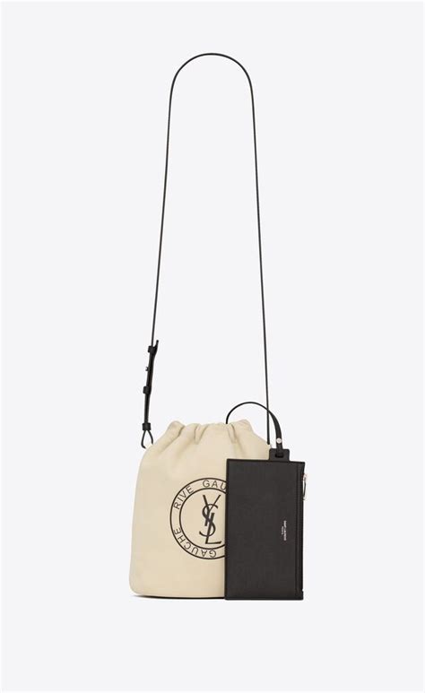 RIVE GAUCHE laced bucket bag in smooth leather 